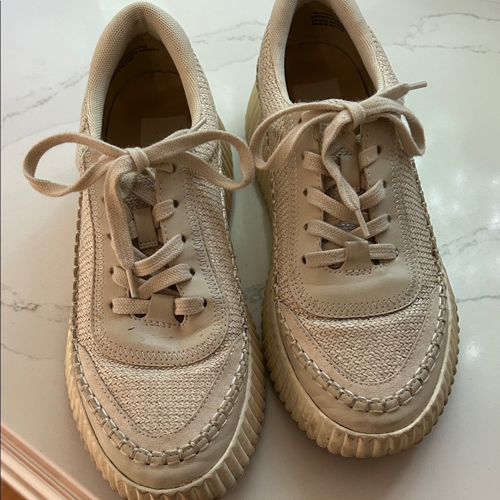 Dolce Vita Cream Textured Sneakers